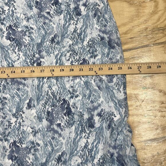 Old Navy Floral Chiffon Maxi Dress Blue Womens Size Large Beachy Sheer Boho - Picture 15 of 16